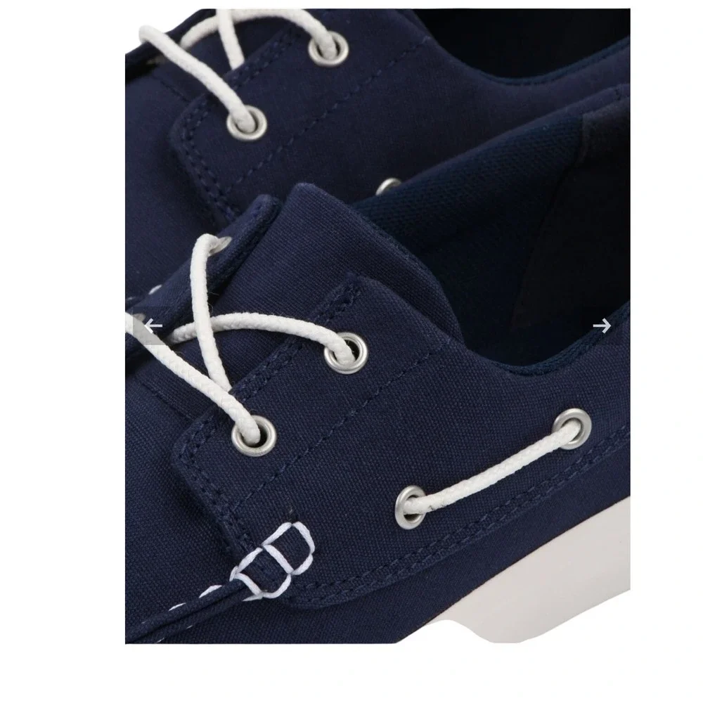Timberland Mens Boat Shoes Canvas Deck Casual Slip On‎ Loafers Navy